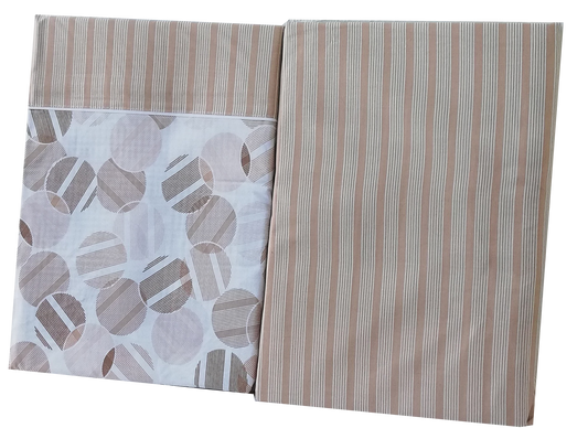 Jogo de Cama Estampado Bege 100% Algodão