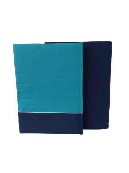Jogo de Cama Liso Azul Escuro 100% Algodão