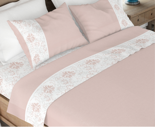 Jogo de Cama 100% Algodão 2030 Rosa Salmão