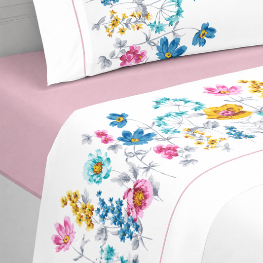 Jogo de Cama 100% Algodão Rosa Velho