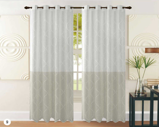 Cortinado com Ilhós Branco/Bege
