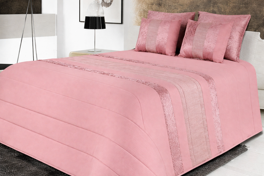 Edredão Jacquard com Veludo Roma Rosa