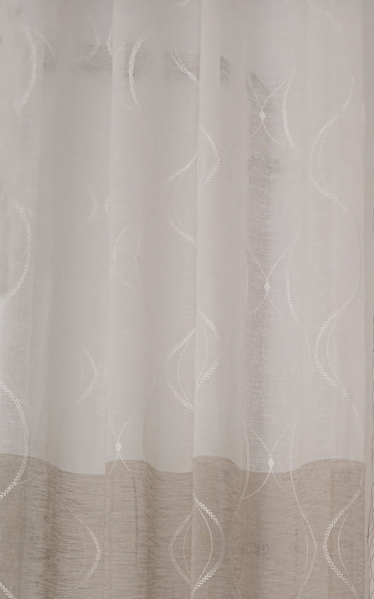 Cortinado com Ilhós Branco/Bege