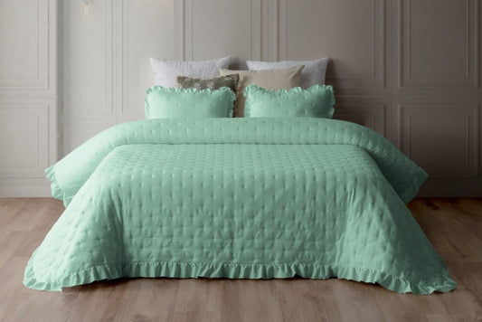 Edredão Stonewash com Almofadas Cheias Verde