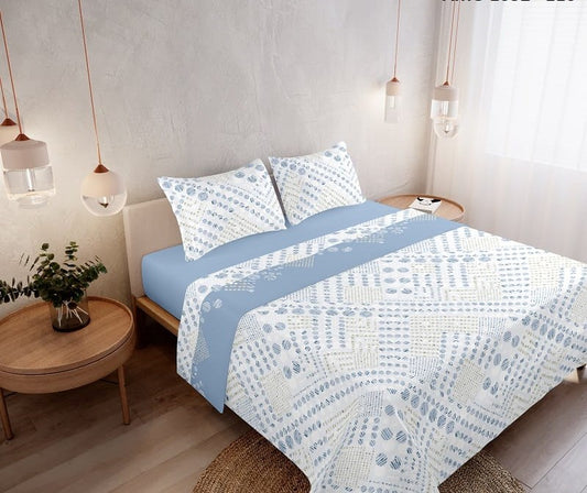 Jogo de Cama Coralina Estampado Azul
