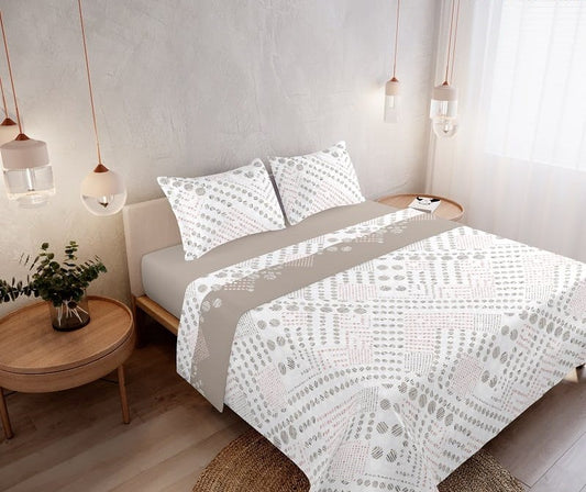 Jogo de Cama Coralina Estampado Bege