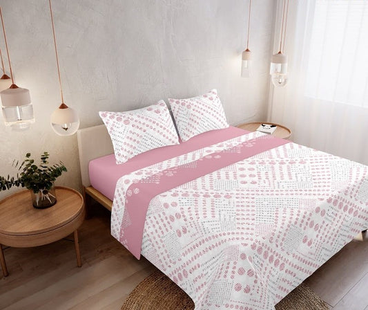 Jogo de Cama Coralina Estampado Rosa