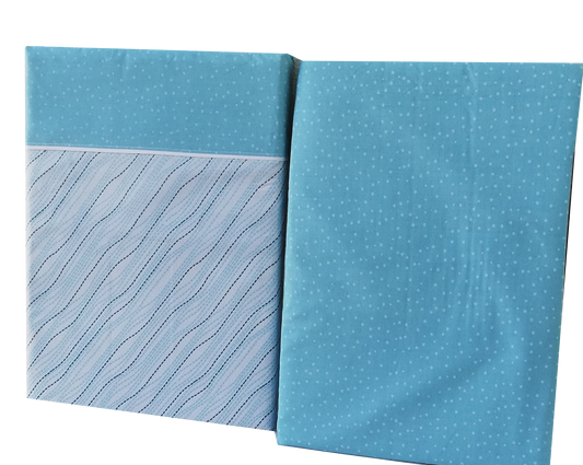 Jogo de Cama Estampado Azul 100% Algodão