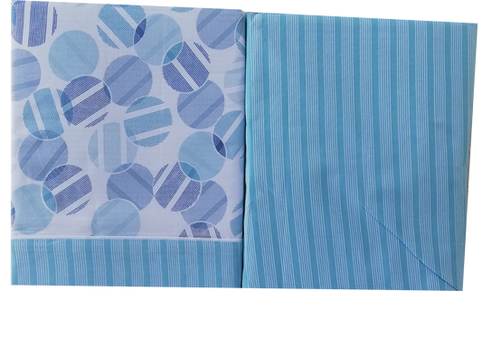 Jogo de Cama Estampado Azul 100% Algodão