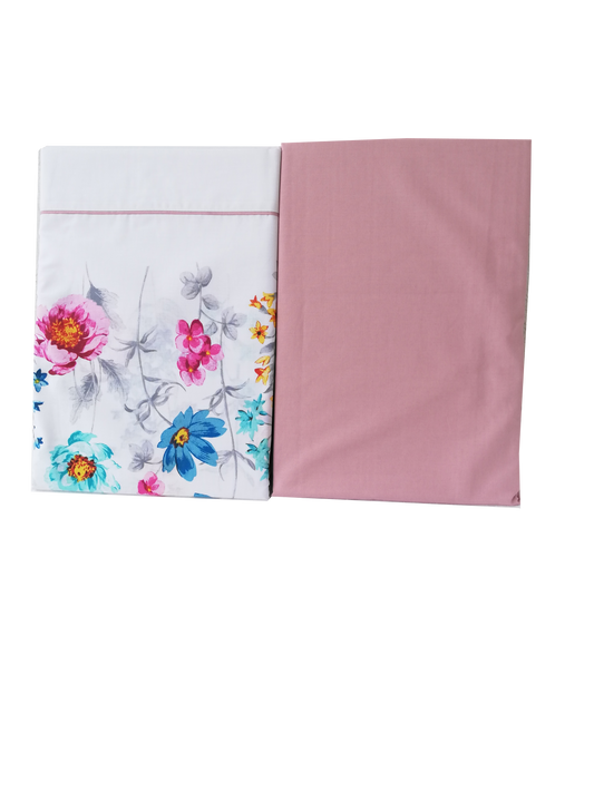 Jogo de Cama 100% Algodão Rosa Velho