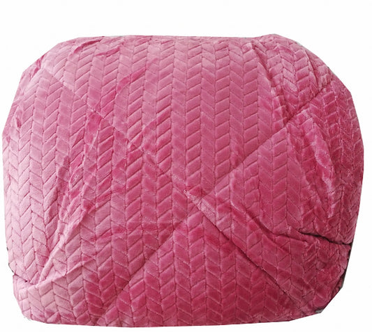 Edredão Pêlo de Borrego Jacquard com Almofadas Casal Rosa