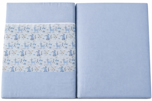 Conjunto de Cama Zoo Azul 100% Algodão