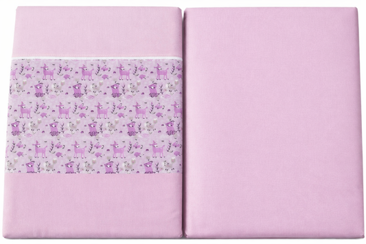 Conjunto de Cama Zoo Rosa 100% Algodão