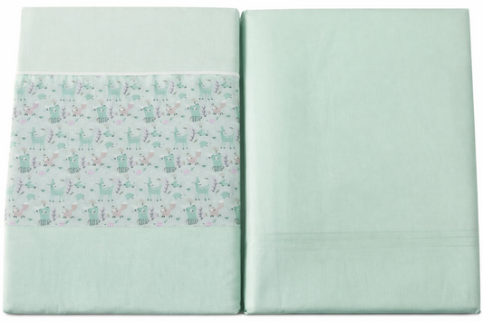 Conjunto de Cama Zoo Verde 100% Algodão