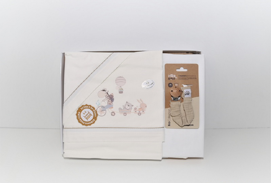 Conjunto de cama bebe algodão creme