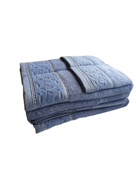 Jogo de banho azul 500g 100% algodão com 6 peças – Daltextil