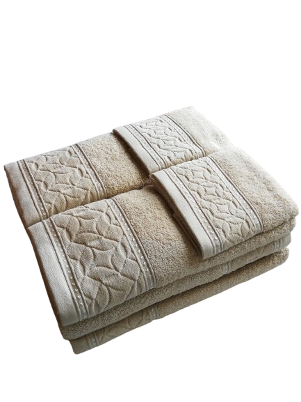 Jogo de banho bege 500g 100% algodão com 6 peças – Daltextil