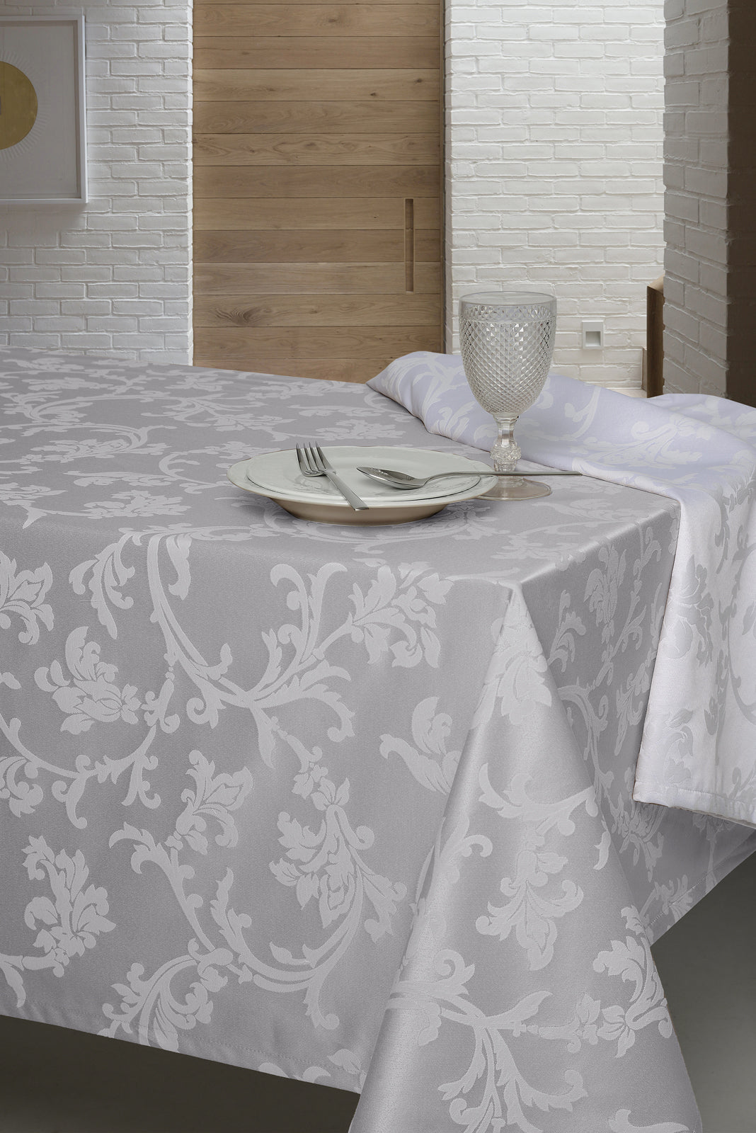 Toalha de mesa clean cinza claro