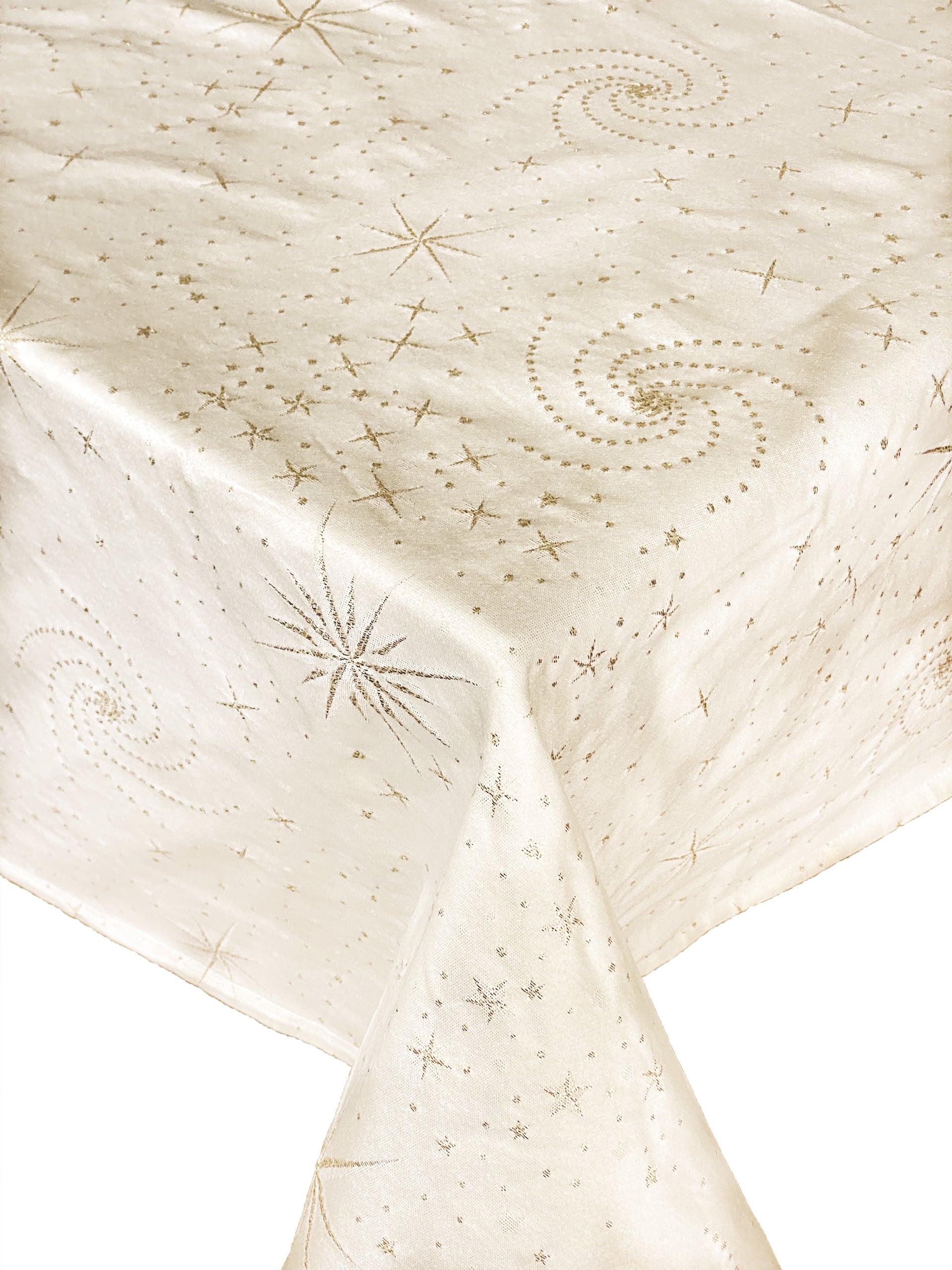 Toalha de mesa estrelas bege ouro